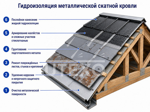 гидроизоляция металлической скатной кровли