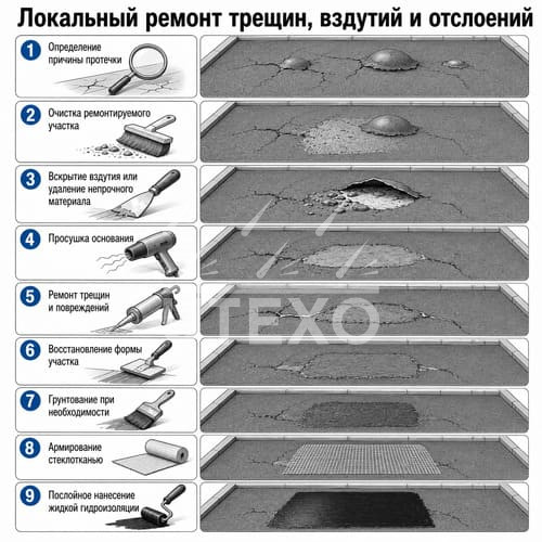 локальный ремонт повреждённых участков