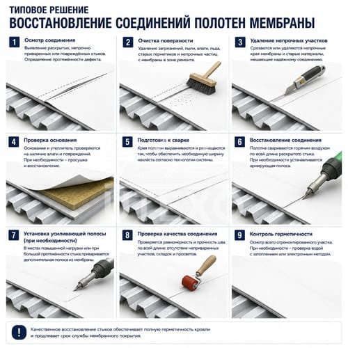 восстановление соединений полотен